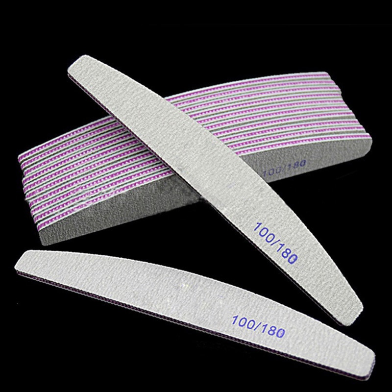 Professional Nail File 100/180 Half Moon Sandpaper Nail Sanding ...